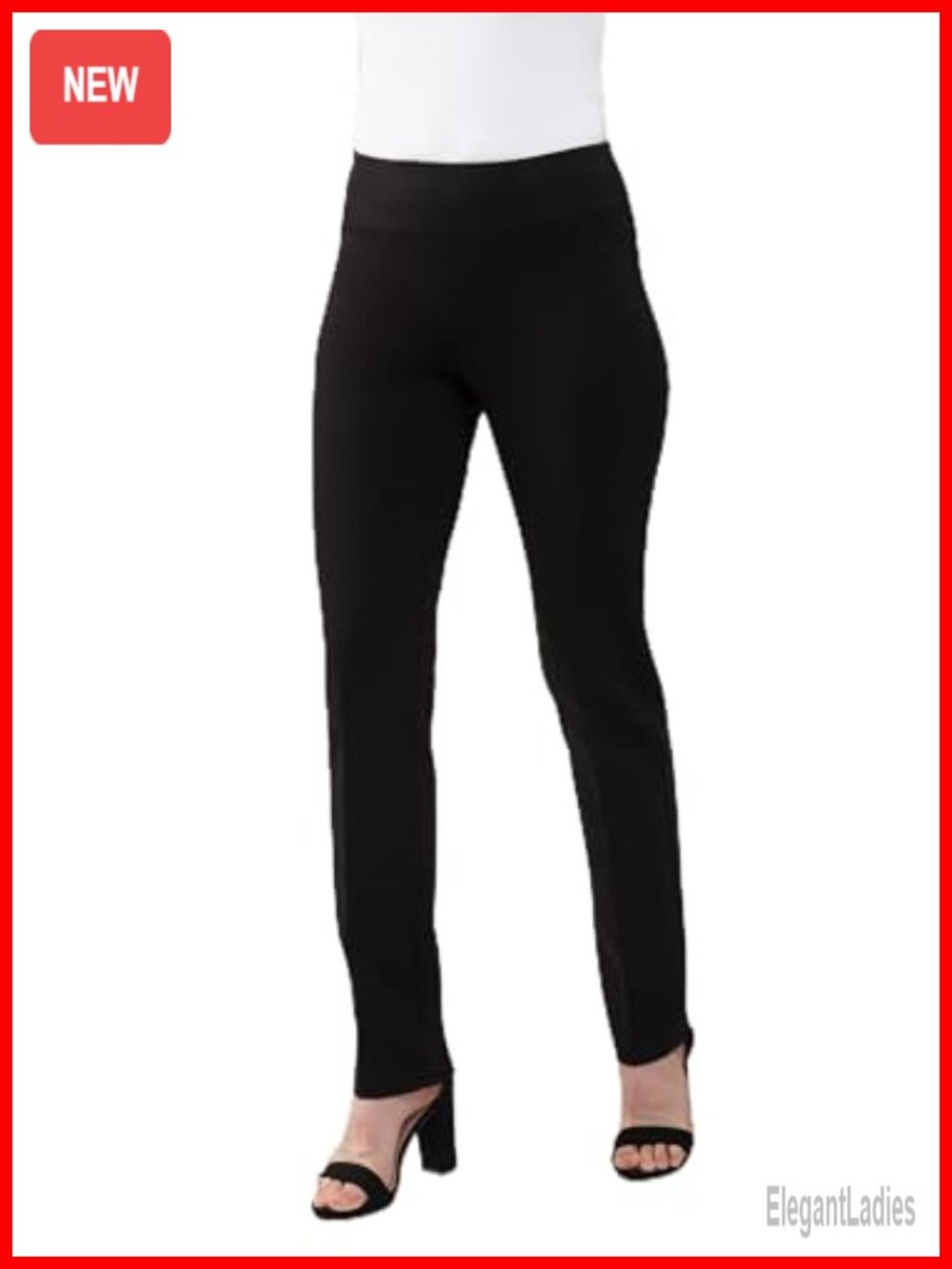 4-Way Stretch Pull-On Straight Leg Ponte Pants